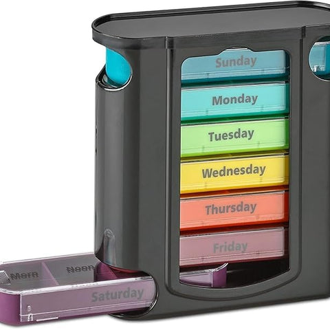 Medicine Organizer, Weekly Pill Organizer, Pill Box 7 Day, Medicine Organizers for 7 Days, Daily Pill Organizer Travel