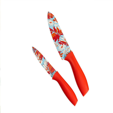 Kitchen Knife Stainless Steel 2 Pieces Professional Knife Set with Color Printing and Non-Slip Handle